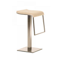 BARHOCKER Stoff Creme - Edelstahlfarben/Creme, Textil/Metall (39/78/42cm) - CLP