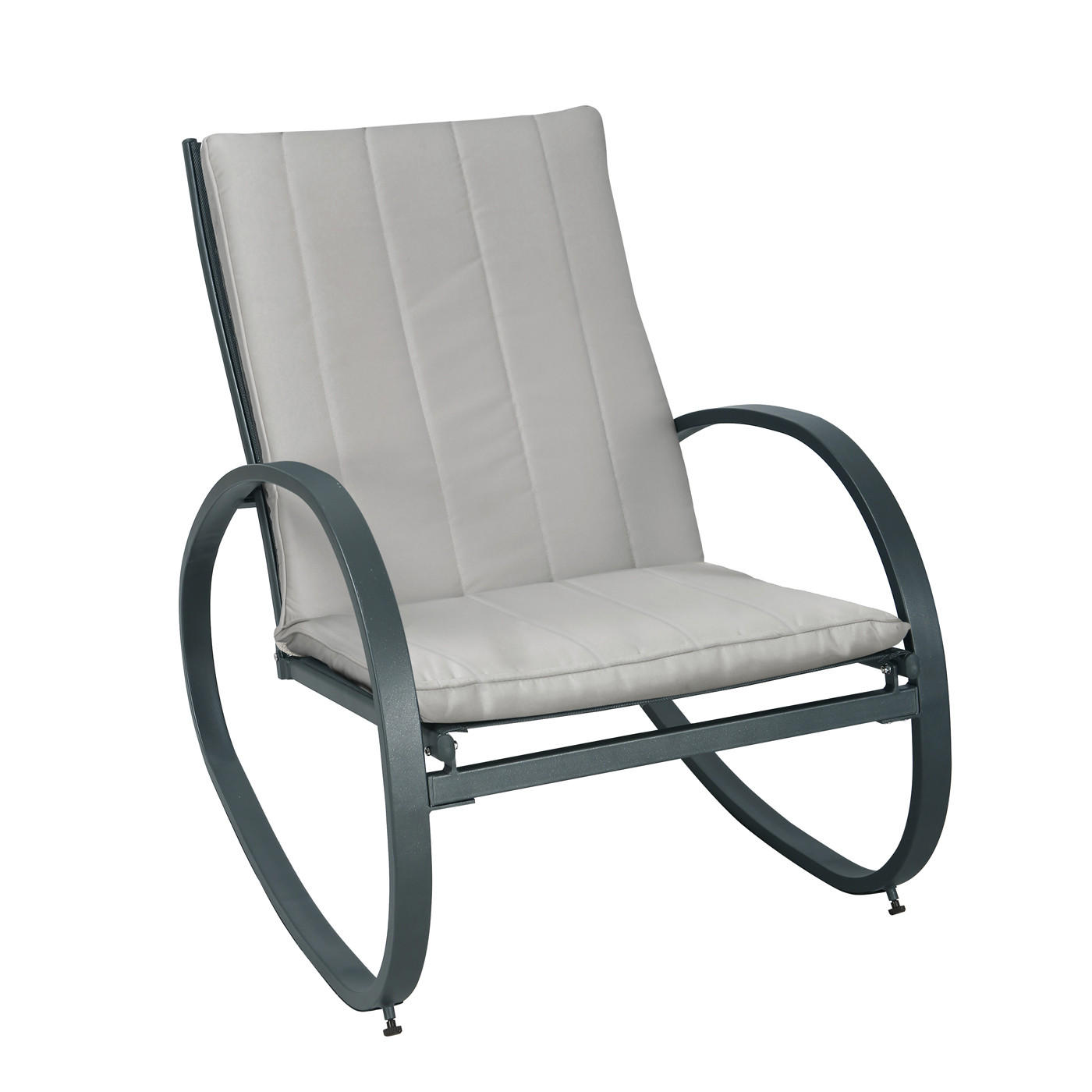 SCHAUKELSTUHL EIBY DELUXE mit Polsterauflage - Hellgrau, Metall (65/87/88cm) - SVITA