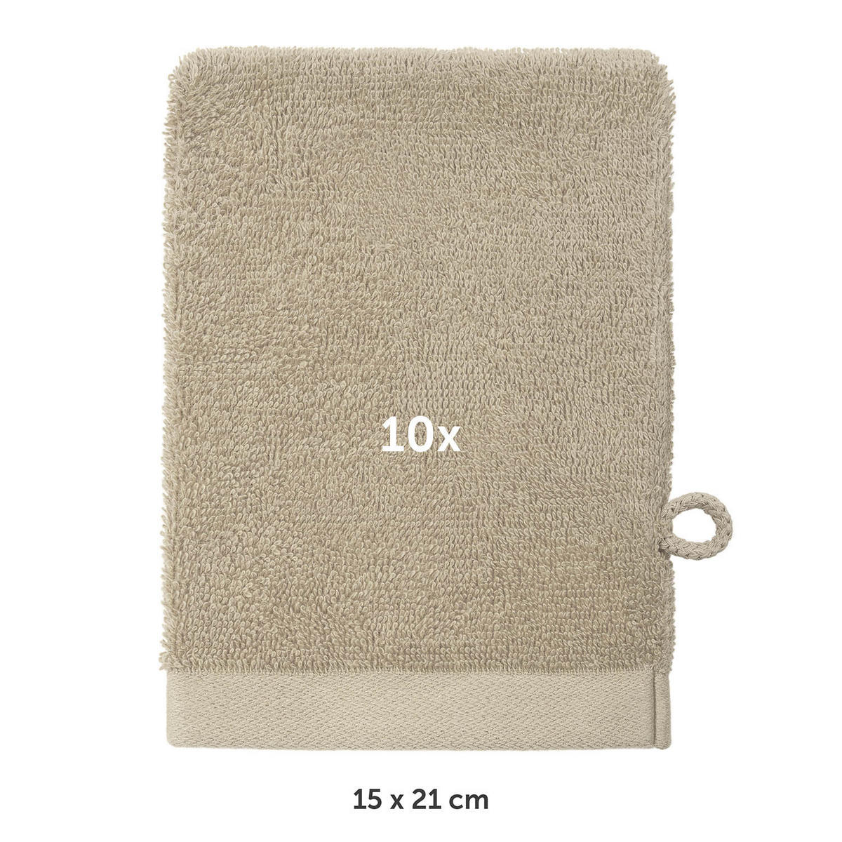 ŽÍNKA sada 10 ks, 10x žínka 15/20 cm, taupe - šedohnědá, textil (15/20cm) - Blumtal