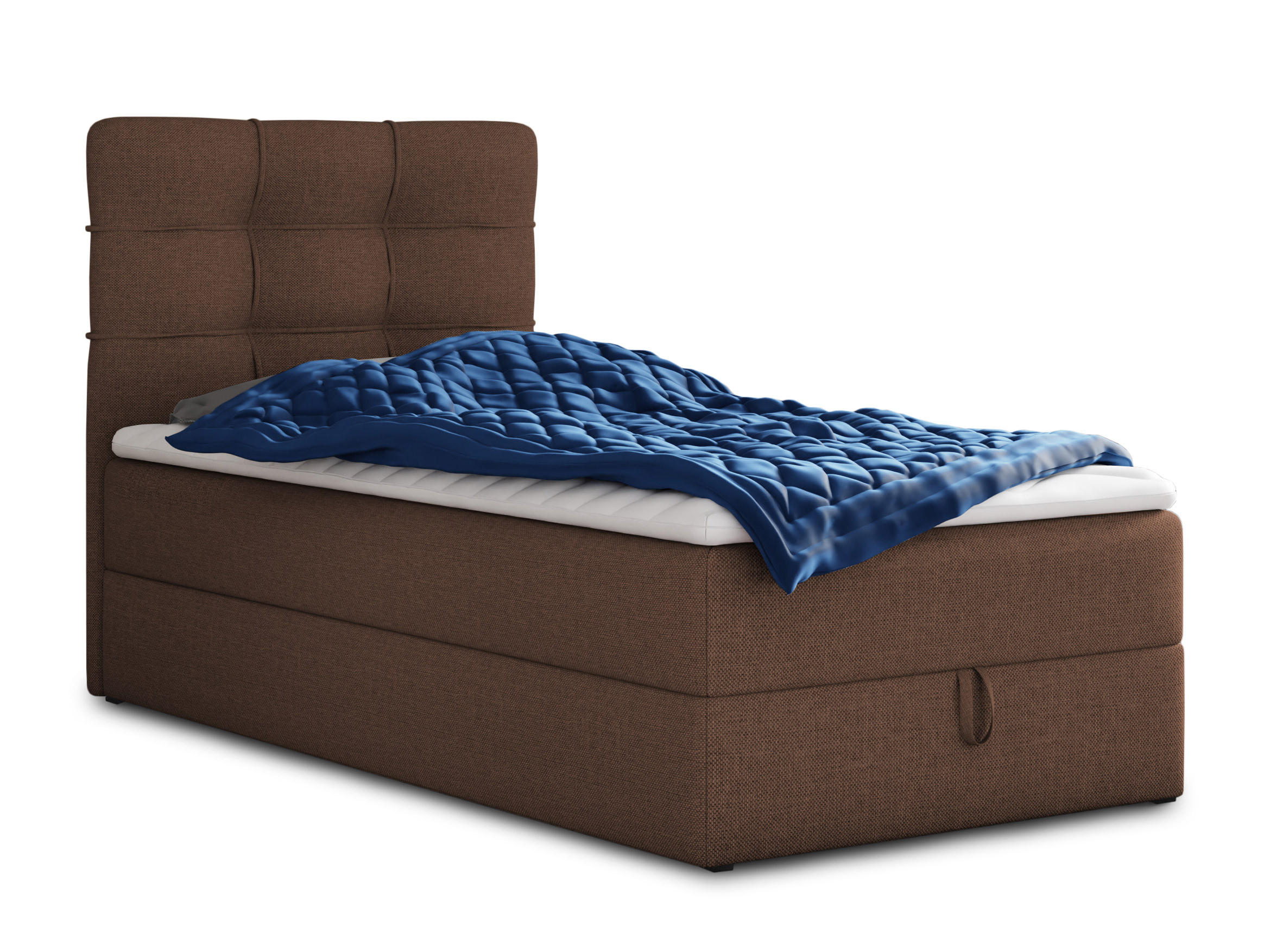 BOXBETT Best Mini - 90x200 - braun (Inari 24, Webstoff) - Schwarz/Braun, Holz/Holzwerkstoff (90/200cm) - Sofnet