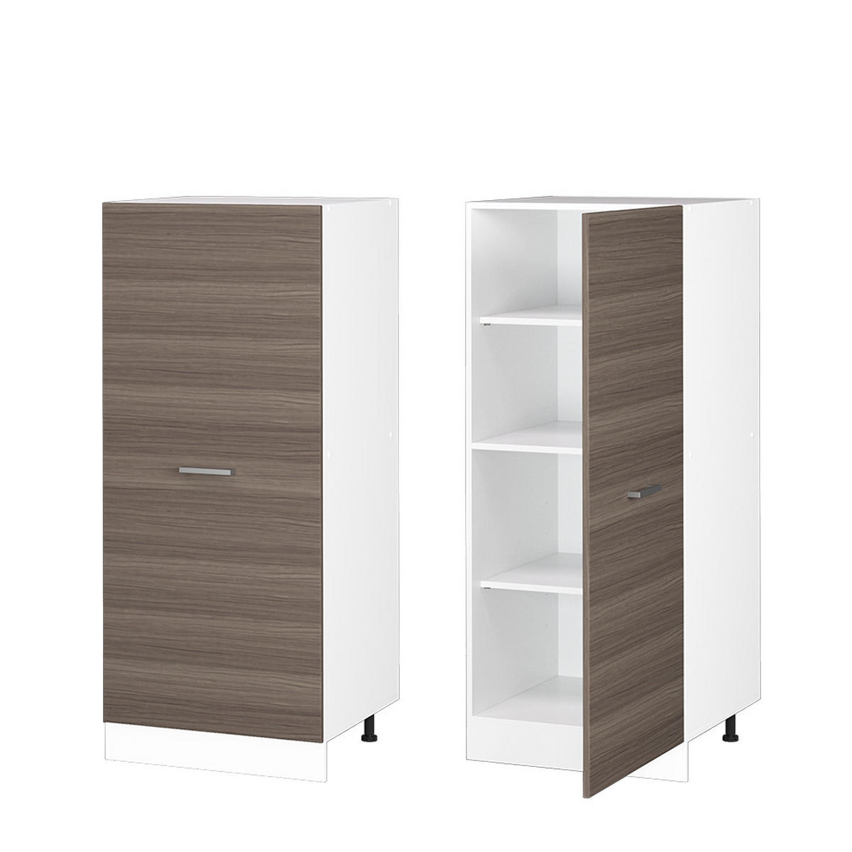 HOCHSCHRANK R-Line Grau 60 cm mit großer Tür - Weiß/Grau, Holzwerkstoff (60/143/57.2cm) - Vicco
