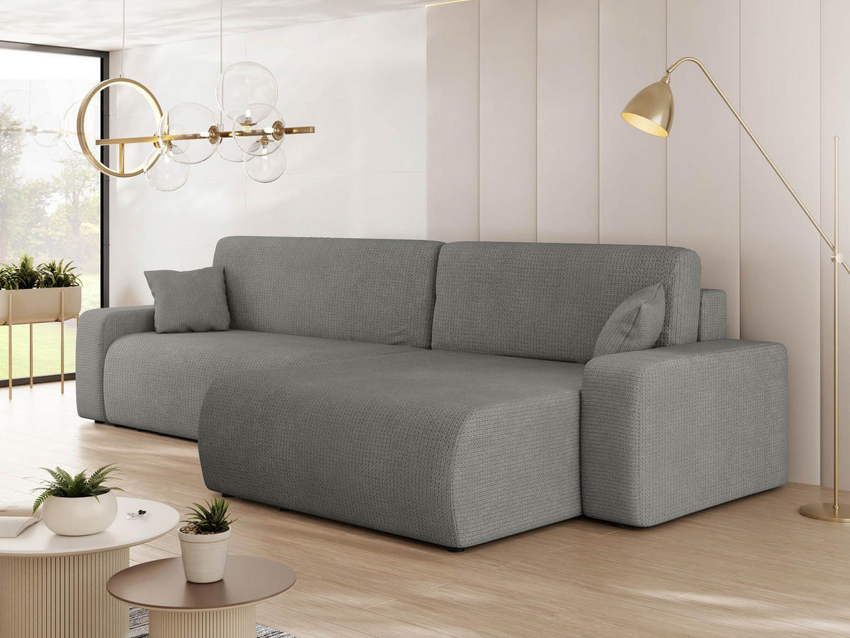 ECKSOFA Piano - Schwarz/Grau, Holz/Kunststoff (274/145cm) - MIRJAN24