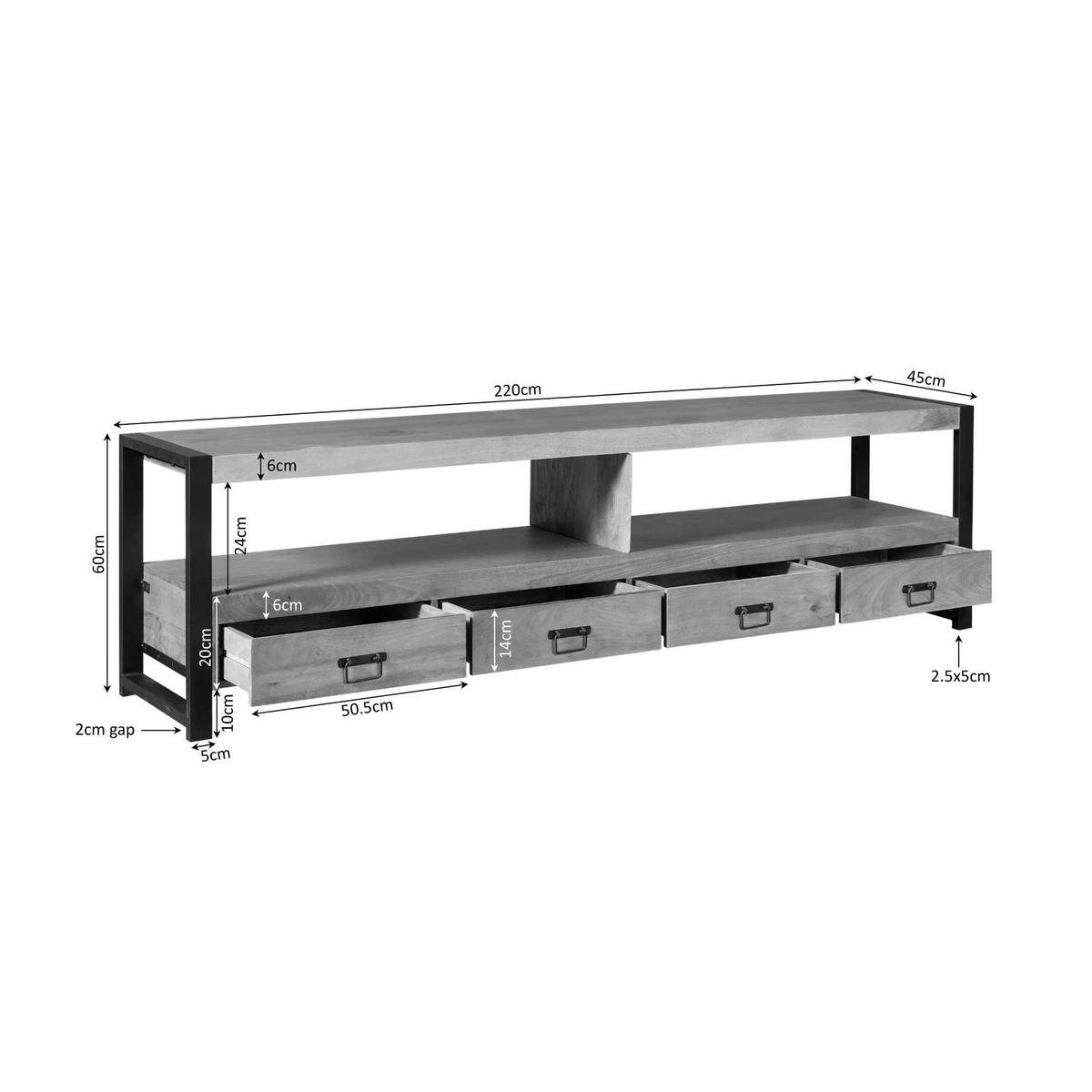 TV-MÖBEL Boaz Braun 45/220/60 cm - Braun, Holz (220/60/45cm) - Starfurn