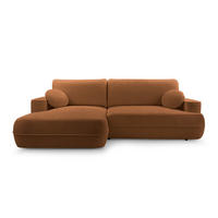ECKCOUCH L Form Peoni Schwarz 267/168/87 cm mit Schlaffunktion L - Dunkelorange/Schwarz, Kunststoff/Textil (168/267cm) - AX Living