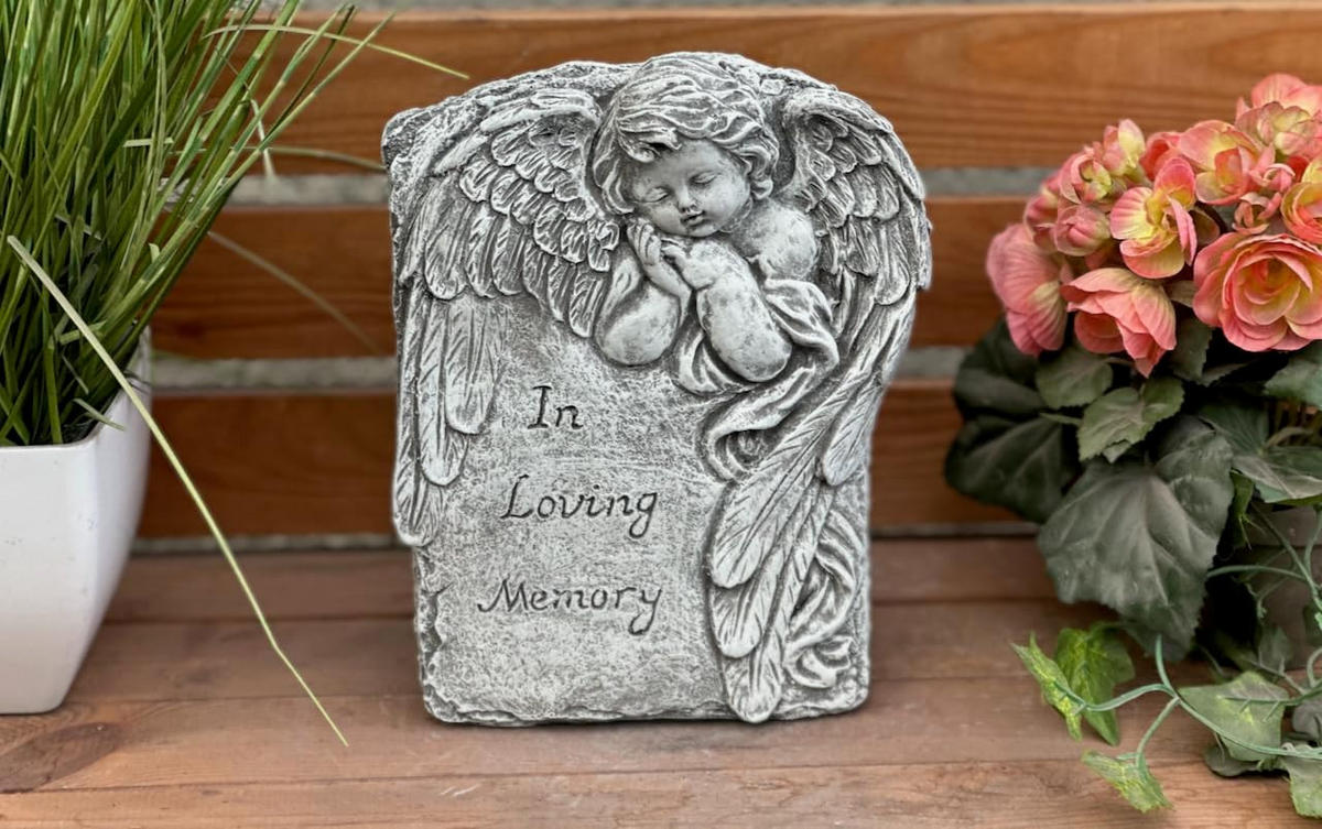 STEINFIGUR Engel In Loving Memory frostfest Steinguss Stein - Grau, Stein (19/25/8cm) - stoneandstyle