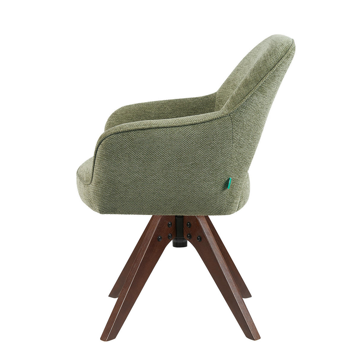 DREHSTUHL Mika-Lena 2er-Set - Nussbaumfarben/Grün, Eichenholz/Holz (60/87/65cm) - DUBI Möbel