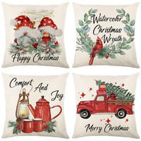 KISSENBEZUG – Weihnachtskissenbezug (Kissenfüllung nicht enthalten) – 45 x 45 cm – Multicolor(vier Stück) - Multicolor, Textil (45/45cm)