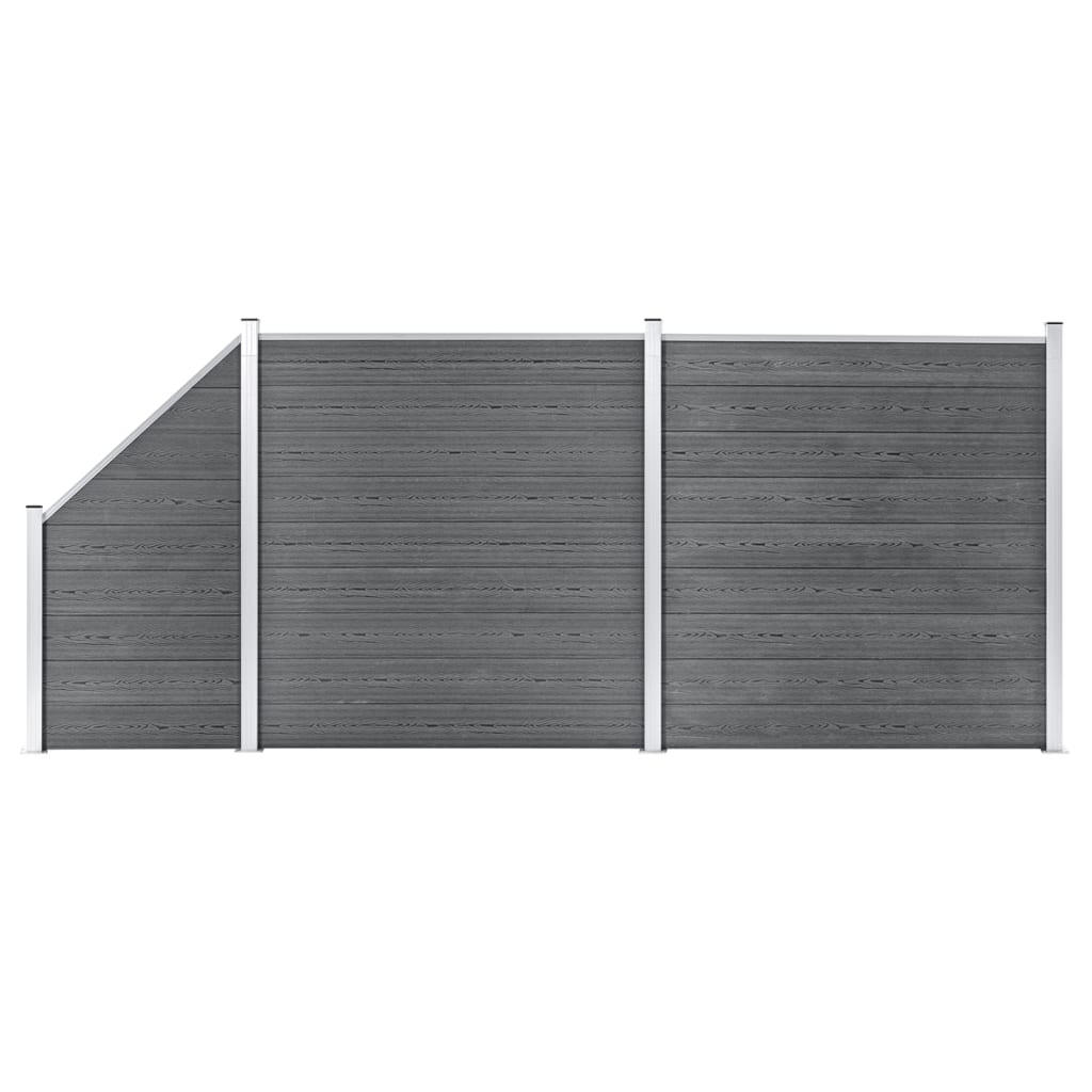 vidaXL Gartenzaunset, Grau 446x186 cm