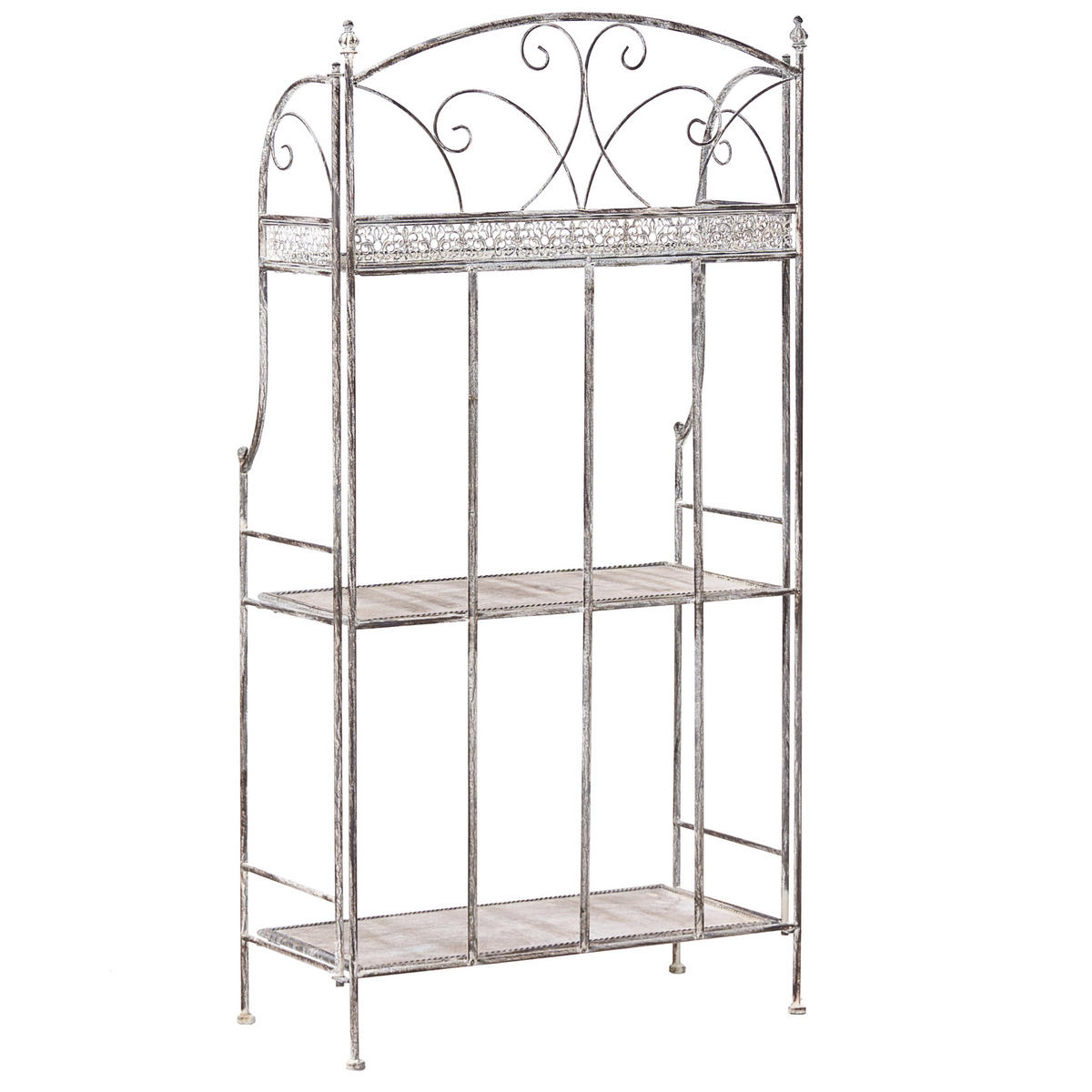 REGAL 60 /30 cm Grau Villadose - Grau, Metall (60/117/30cm) - Beliani