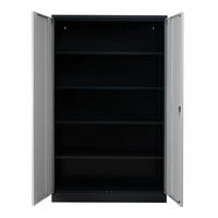 STAHLSCHRANK Bee mit 6 lackierten Fachböden 195x92x50 cm Korpusfarbe Anthrazit Frontfarbe Lichtgrau - Hellgrau, Metall (92/195/50cm)