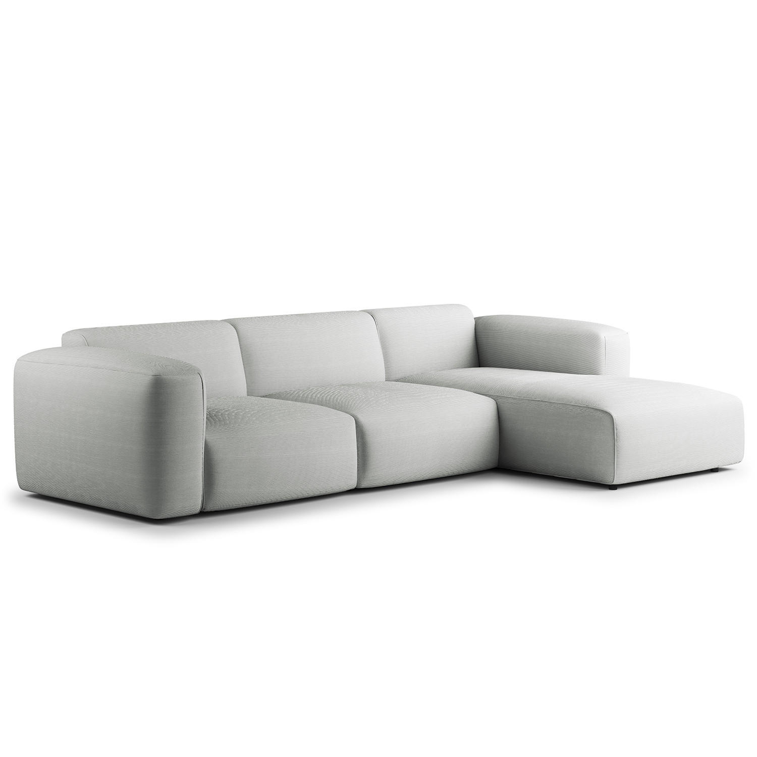 3-SITZER ECKSOFA mit Longchair - Schwarz/Grau, Textil (284/173cm) - home24