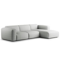 3-SITZER ECKSOFA mit Longchair - Schwarz/Grau, Textil (284/173cm) - home24