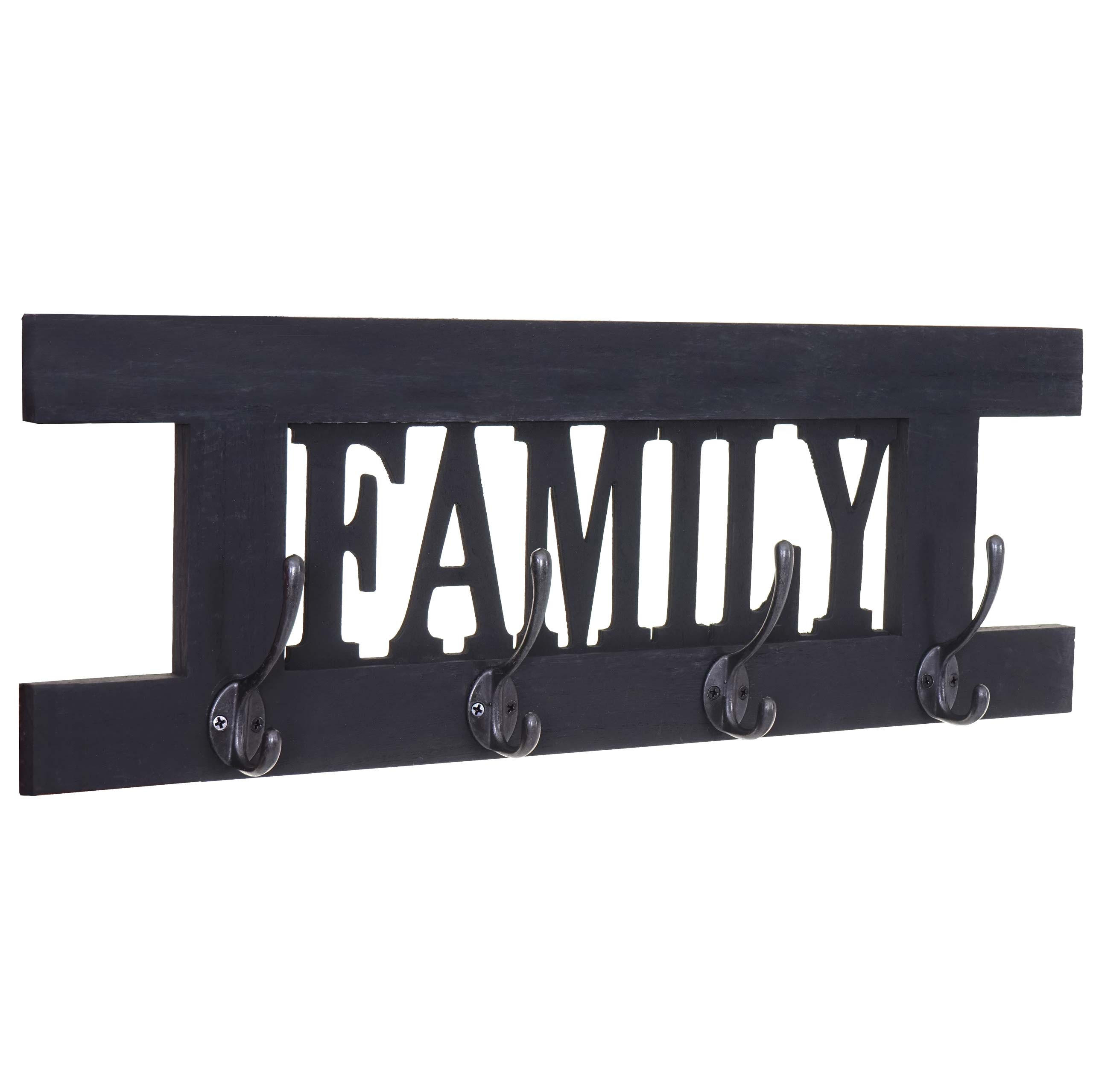 WANDGARDEROBE FAMILY SHABBY-LOOK Grau - Anthrazit, Holz (60/21/2cm) - MCW
