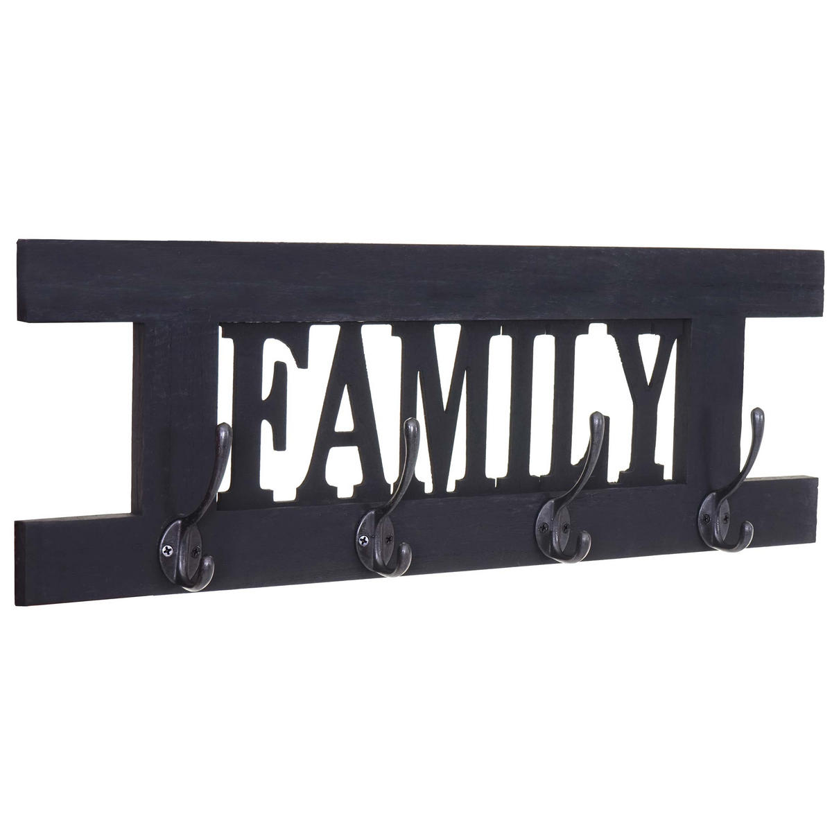 WANDGARDEROBE FAMILY SHABBY-LOOK Grau - Anthrazit, Holz (60/21/2cm) - MCW