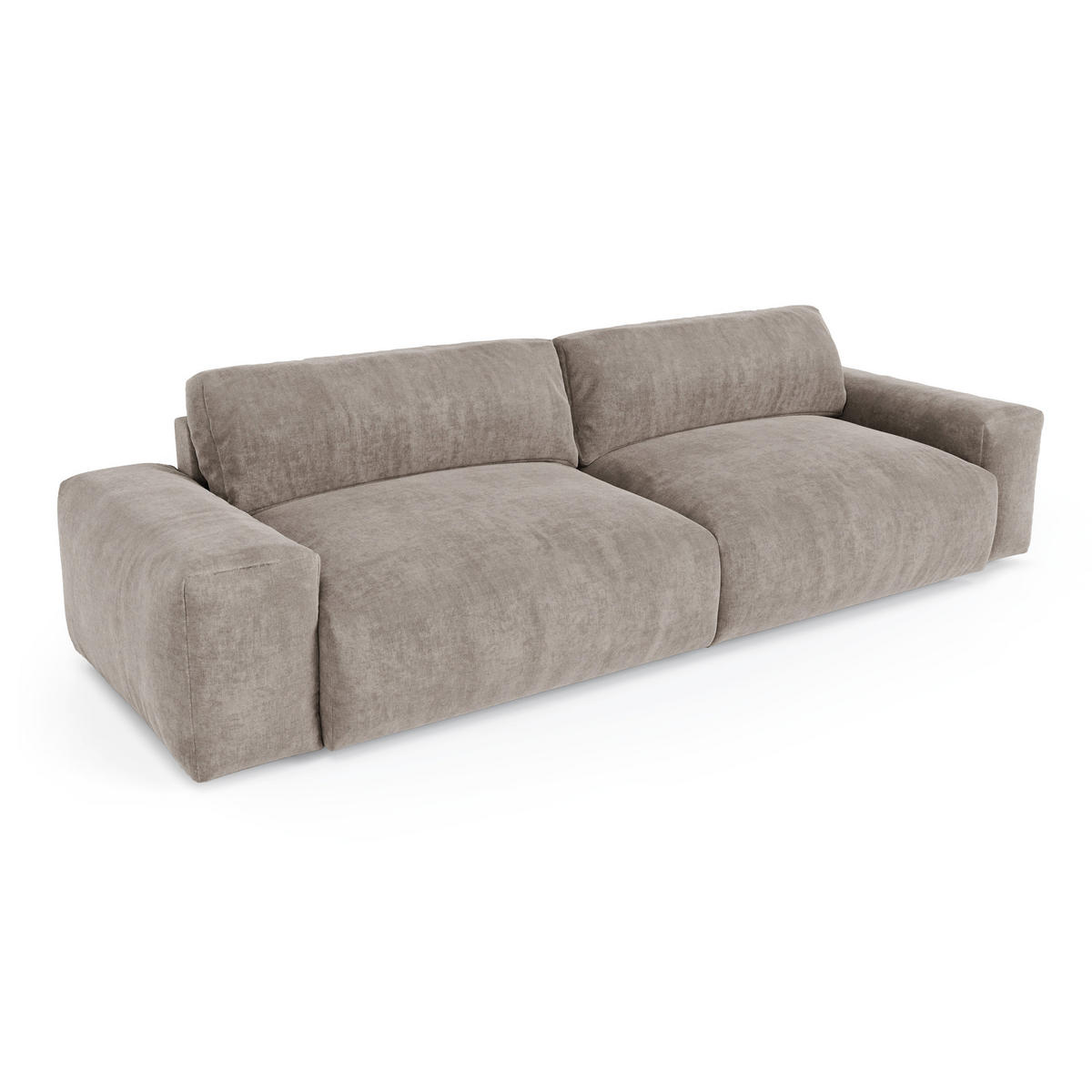 SOFA 3-SITZER Samt Taupe 220cm - Taupe, Textil (220/47/120cm) - Sia Home