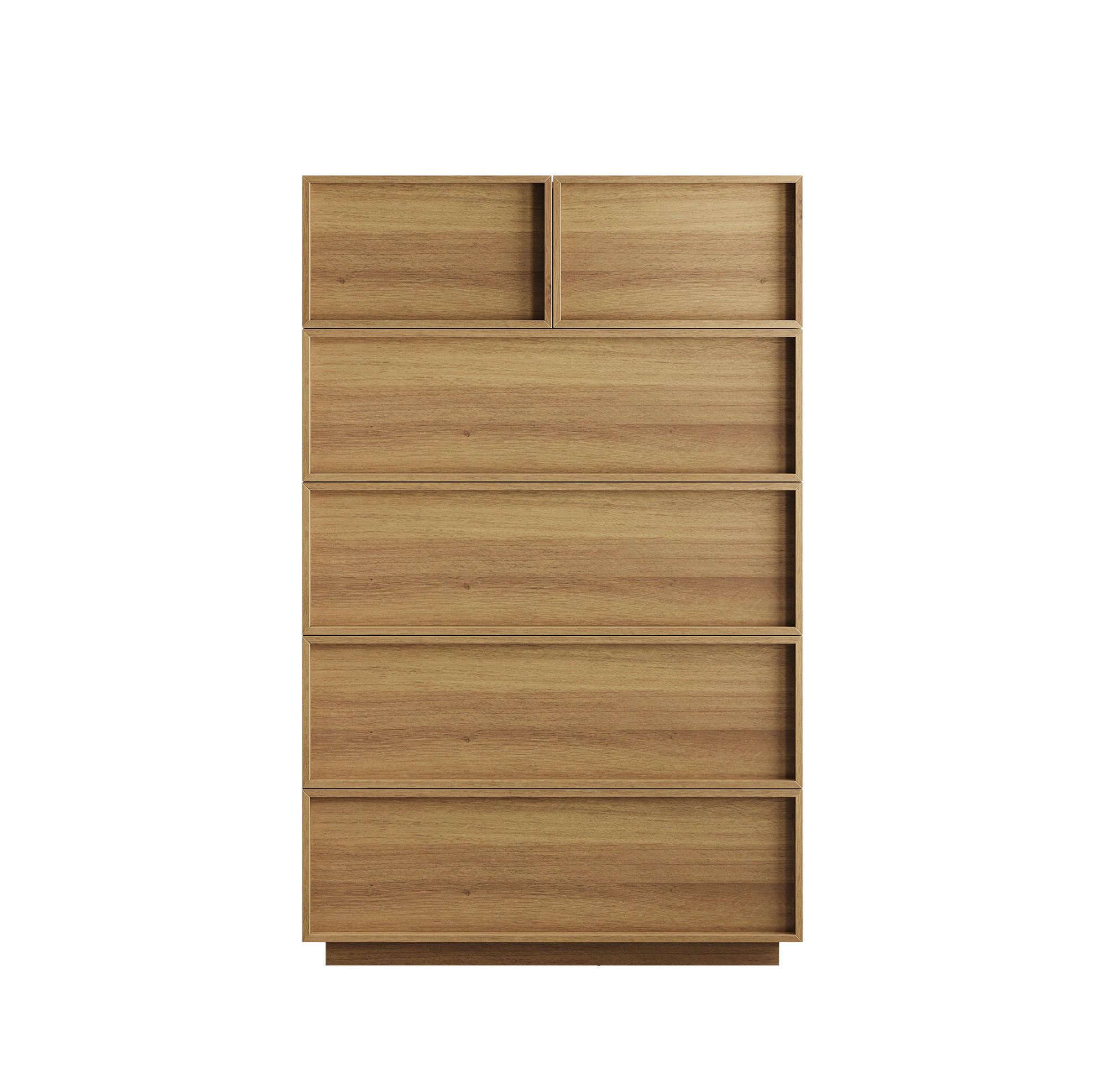 KOMMODE 80/127/48 cm Eichefarben aus MDF und Spanplatte mit 6 Schubladen - Nussbaumfarben, Holzwerkstoff (48/127/80cm) - OKMYHOME