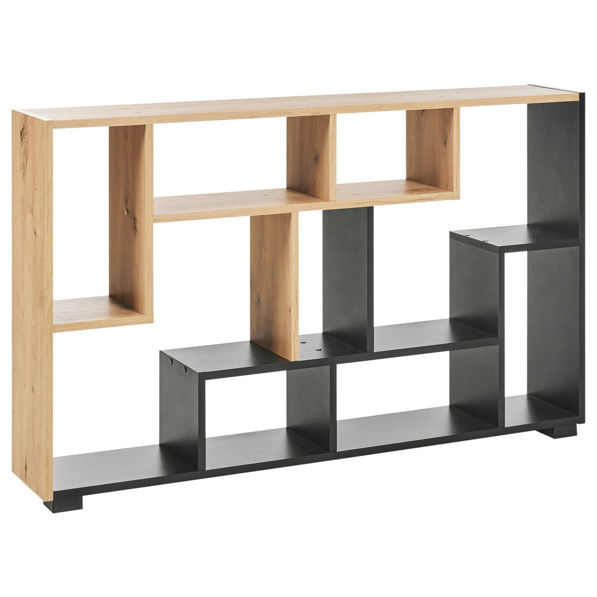 REGAL 122 cm Braun/Schwarz Alma - Braun, Holzwerkstoff (70/122/20cm) - Beliani