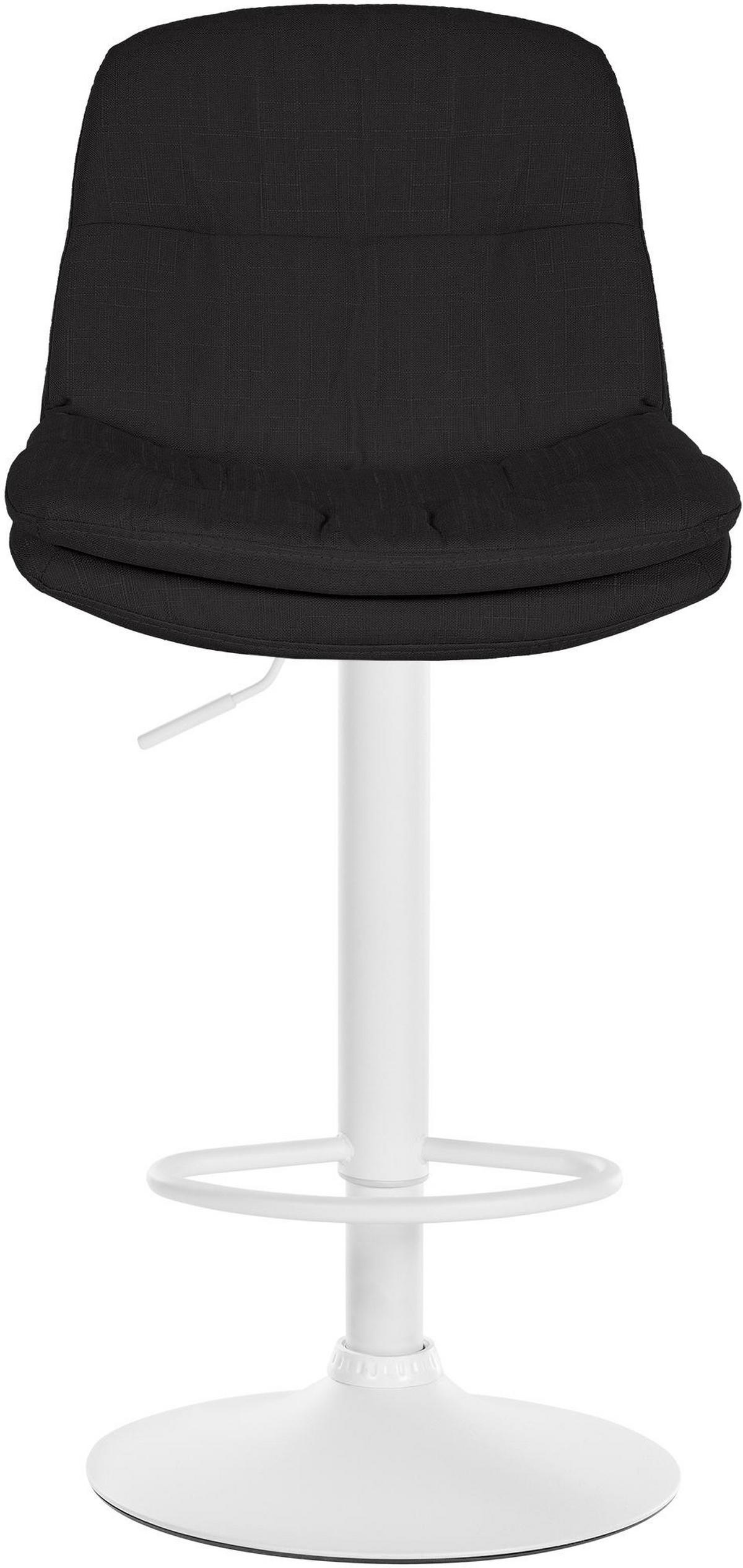 BARHOCKER Mitun Stoff Schwarz Weiß - Schwarz, Textil/Metall (46/92/54cm) - DELUKE