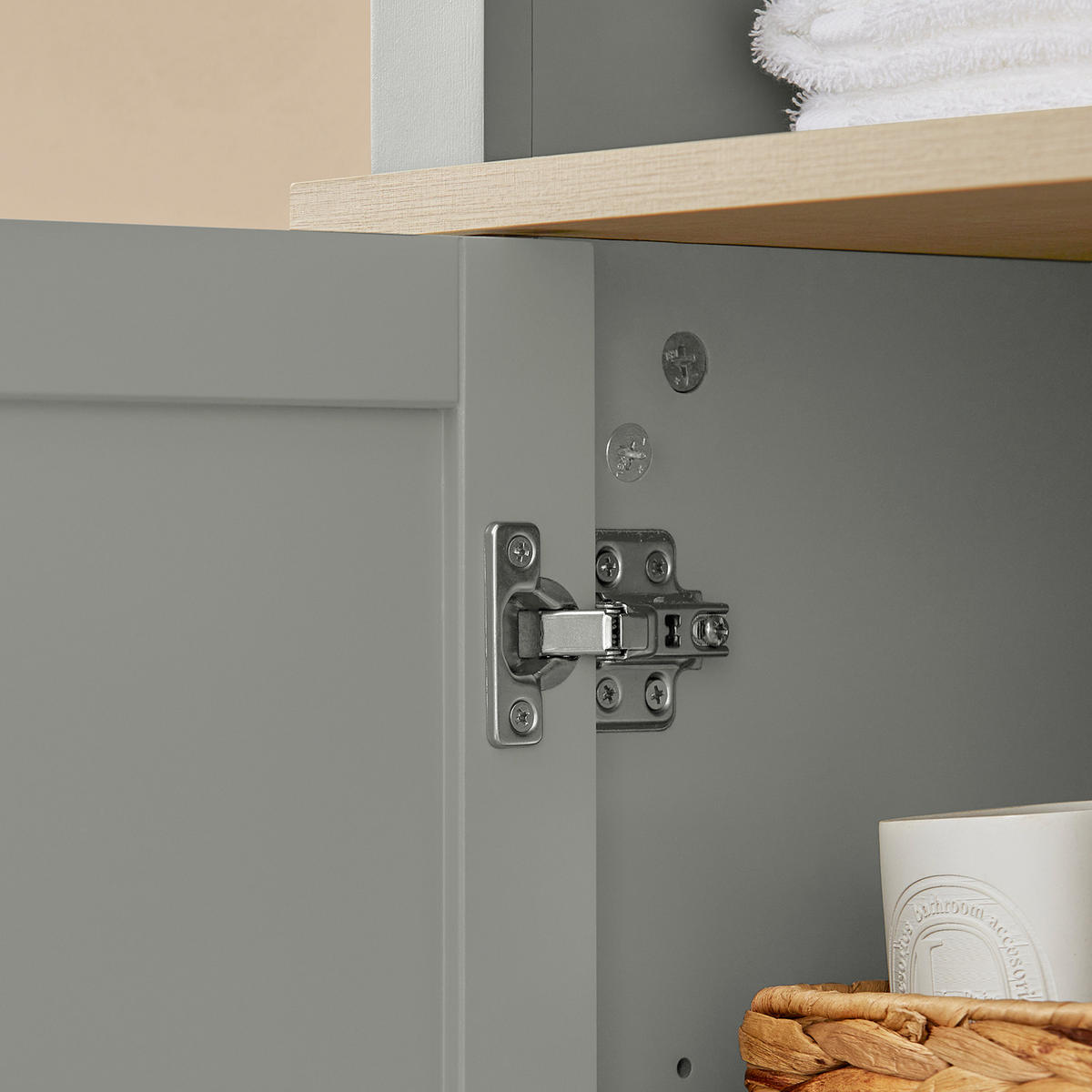 HOCHSCHRANK Hellgrau - Grau, Holzwerkstoff (39/169/30cm) - SoBuy