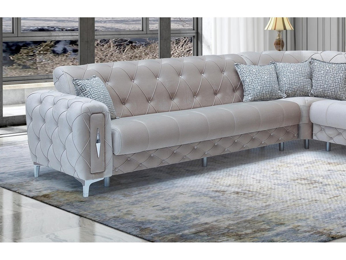 ECKSCHLAFSOFA Patna Beige - Langer Schenkel Links - Beige, Holzwerkstoff/Kunststoff (315/245cm)