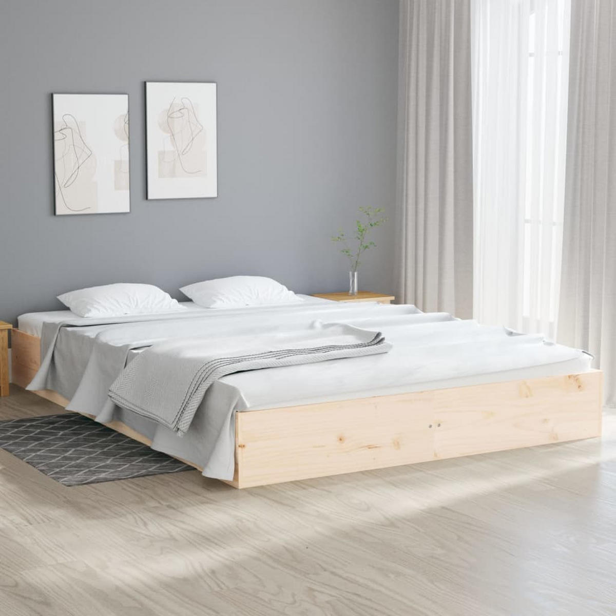 MASSIVHOLZBETT Ohne Matratze 120/200 Cm - Braun, Holz (120/200cm) - vidaXL