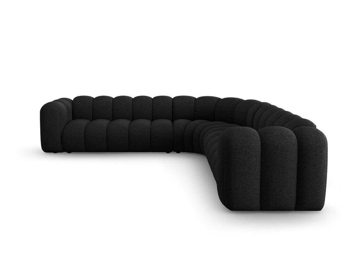 ECKSOFA symmetrisch modular Lupine aus Chenille-Stoff schwarz 5 Sitzplätze - Schwarz, Textil (309/309cm) - Micadoni