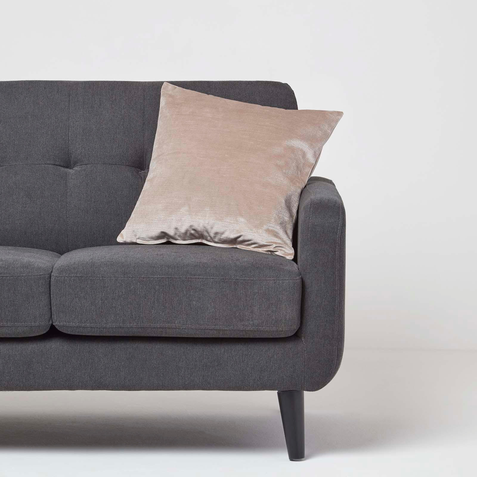 KISSENHÜLLE Samt champagner 45/45 cm - Champagner, Textil (45/45cm) - Homescapes