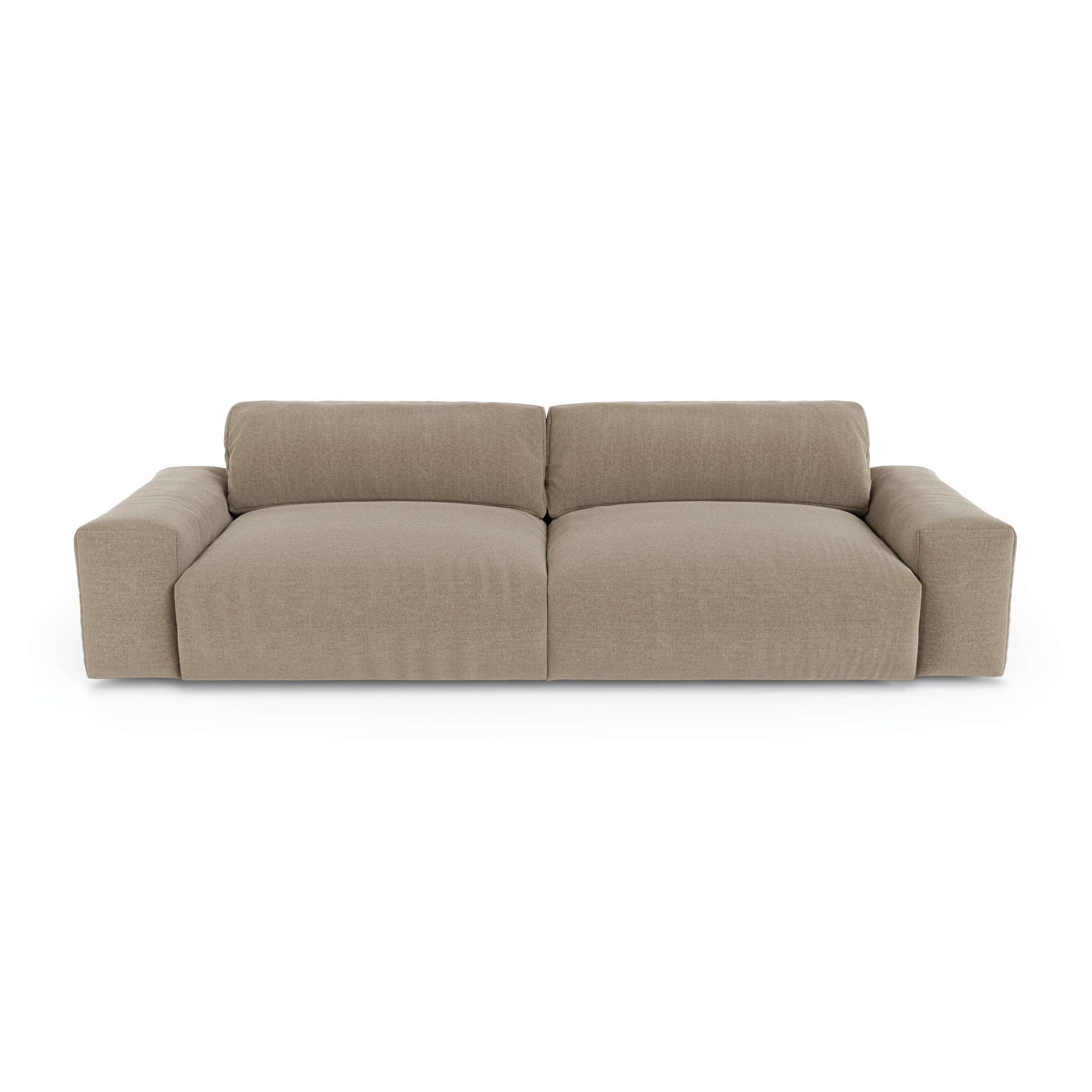 SOFA 3-SITZER Rastergewebe mit weichem Griff Taupe 220cm - Taupe, Textil (220/47/120cm) - Sia Home