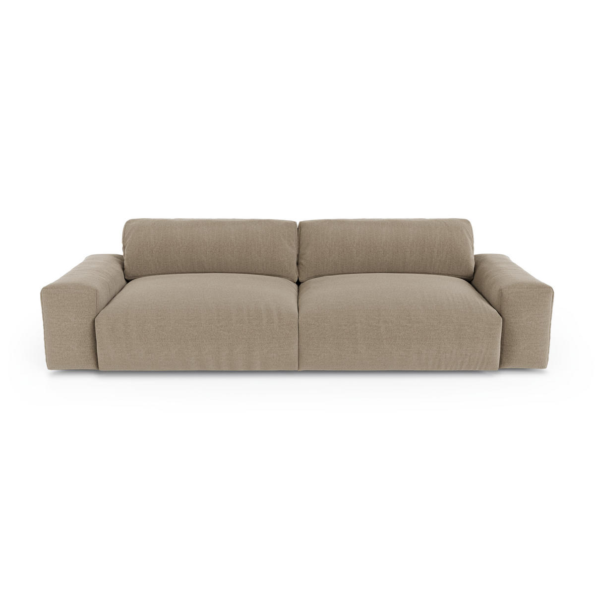SOFA 3-SITZER Rastergewebe mit weichem Griff Taupe 220cm - Taupe, Textil (220/47/120cm) - Sia Home