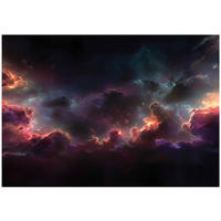 FOTOTAPETE Wolken Kosmos Schwarz 350x250 cm - Multicolor, Papier (350/250cm) - Wallarena