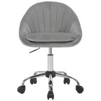 BÜROSTUHL höhenverstellbar drehbar Samt Light Grey - Hellgrau, Metall (52/82/47.5cm) - Meubliv