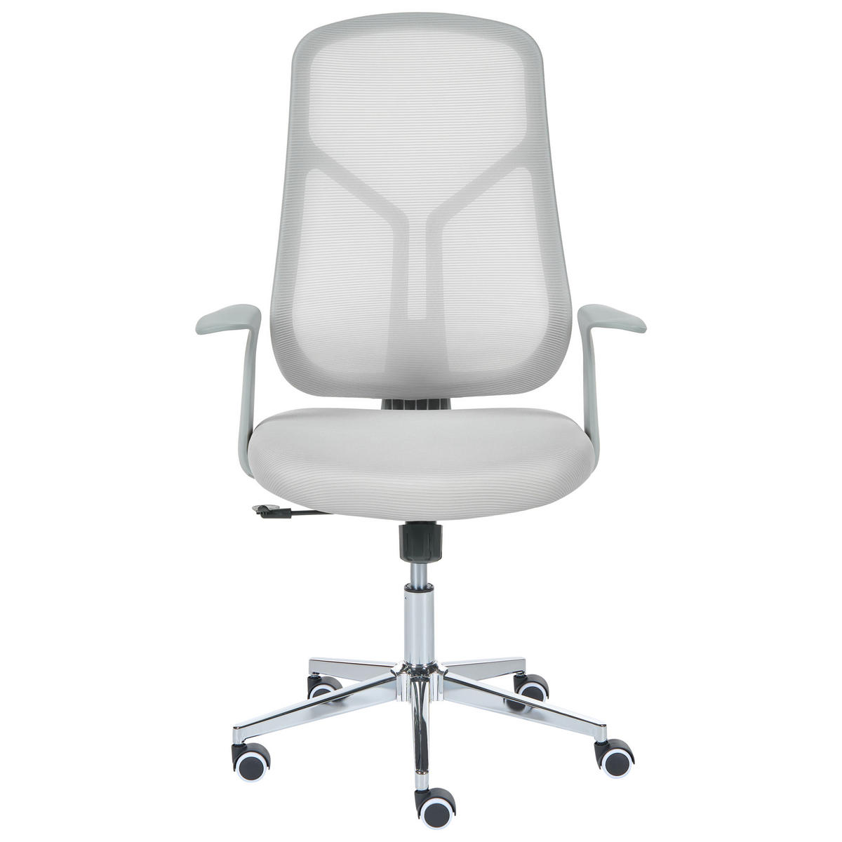 BÜROSTUHL Hellgrau Nuviner - Grau, Textil (60/109/60cm) - Beliani
