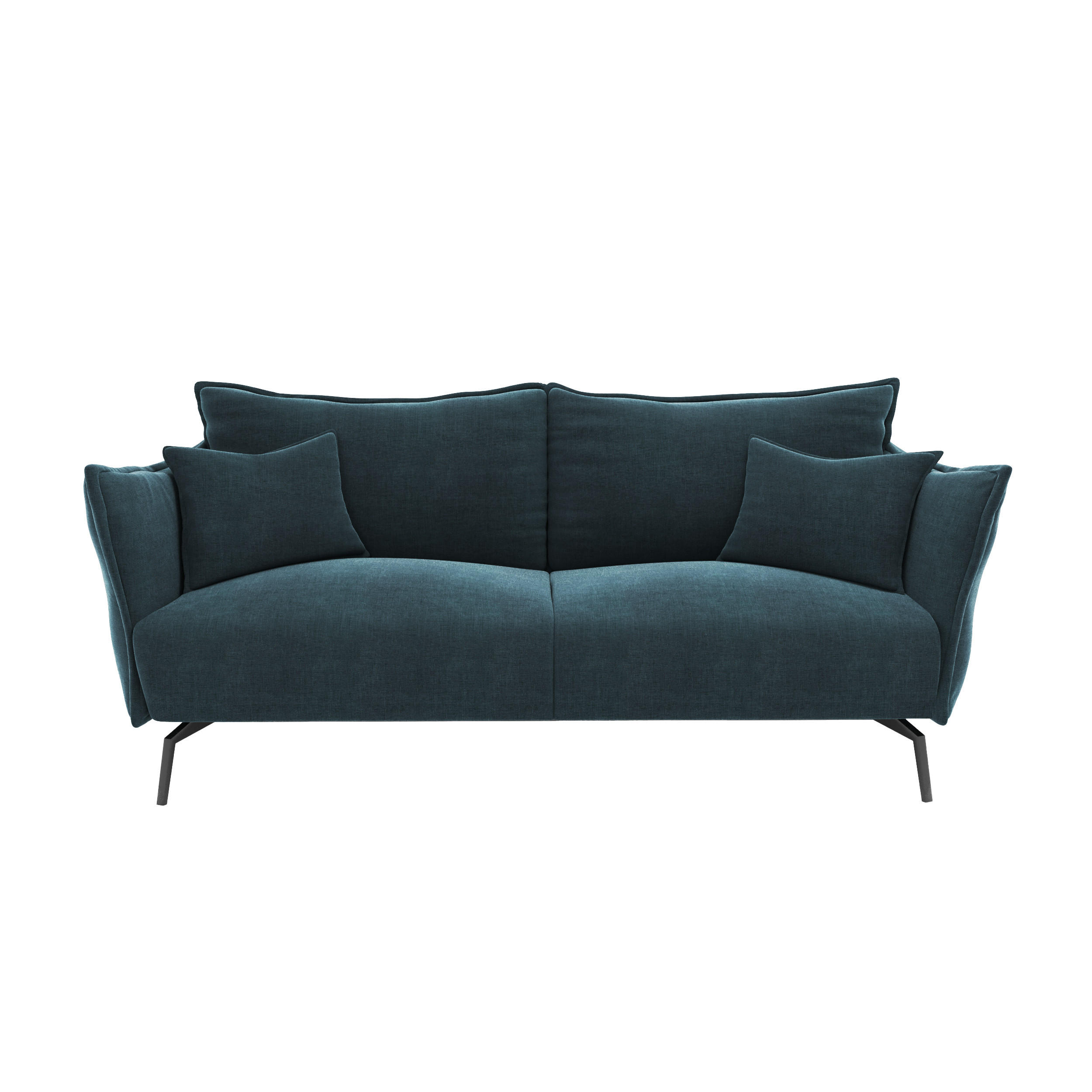 SOFA 3-SITZER Samt Pfauenblau 180cm - Blau/Hellblau, Textil (180/90/105cm) - Sia Home