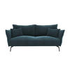SCHLAFSOFA GERADE Samt Pfauenblau 180cm - Hellblau, Textil (180/90/105cm) - Sia Home