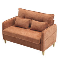 2-SITZER-SOFA DE-33995 mit Seitentaschen Braun - Braun, Holz (75.5/83/127cm) - ComfortXL