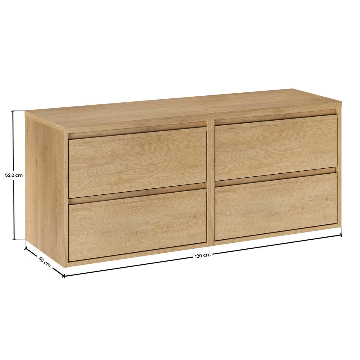 WASCHTISCHUNTERSCHRANK 120cm Edmé Holz - Braun, Holzwerkstoff (120/52.2/46cm) - Petits-meubles
