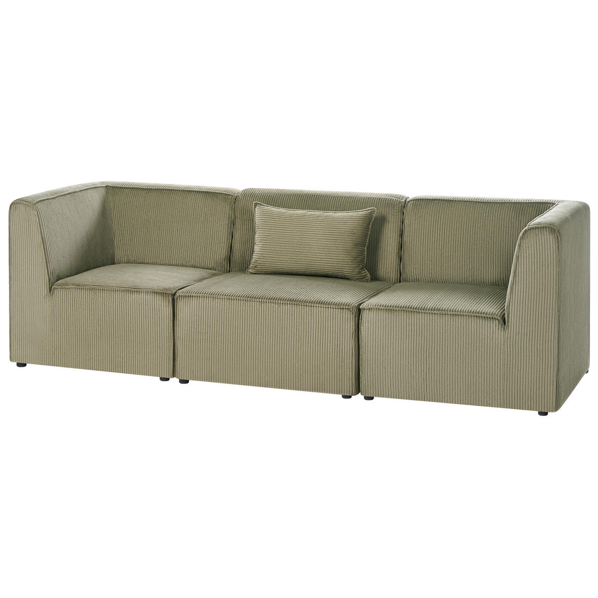 3-SITZER-SOFA Cord Dunkelgrün Lemvig - Grün, Textil (250/78/83cm) - Beliani