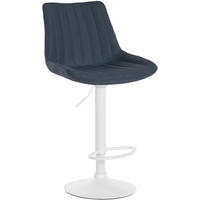 BARHOCKER RIO Dunkelgrau Stoff Weiß - Dunkelgrau, Textil/Metall (49.5/91/50cm) - DELUKE