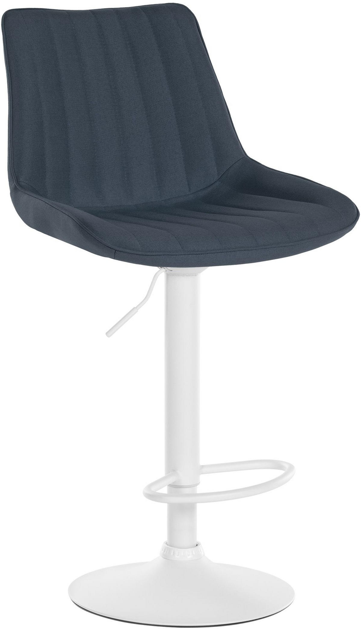 BARHOCKER RIO Dunkelgrau Stoff Weiß - Dunkelgrau, Textil/Metall (49.5/91/50cm) - DELUKE