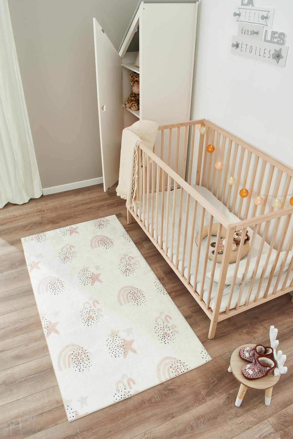 KINDERTEPPICH mit Regenbogenmuster in Creme Happy 80x150 cm - Creme, Textil (80/150cm) - Nazar Rugs