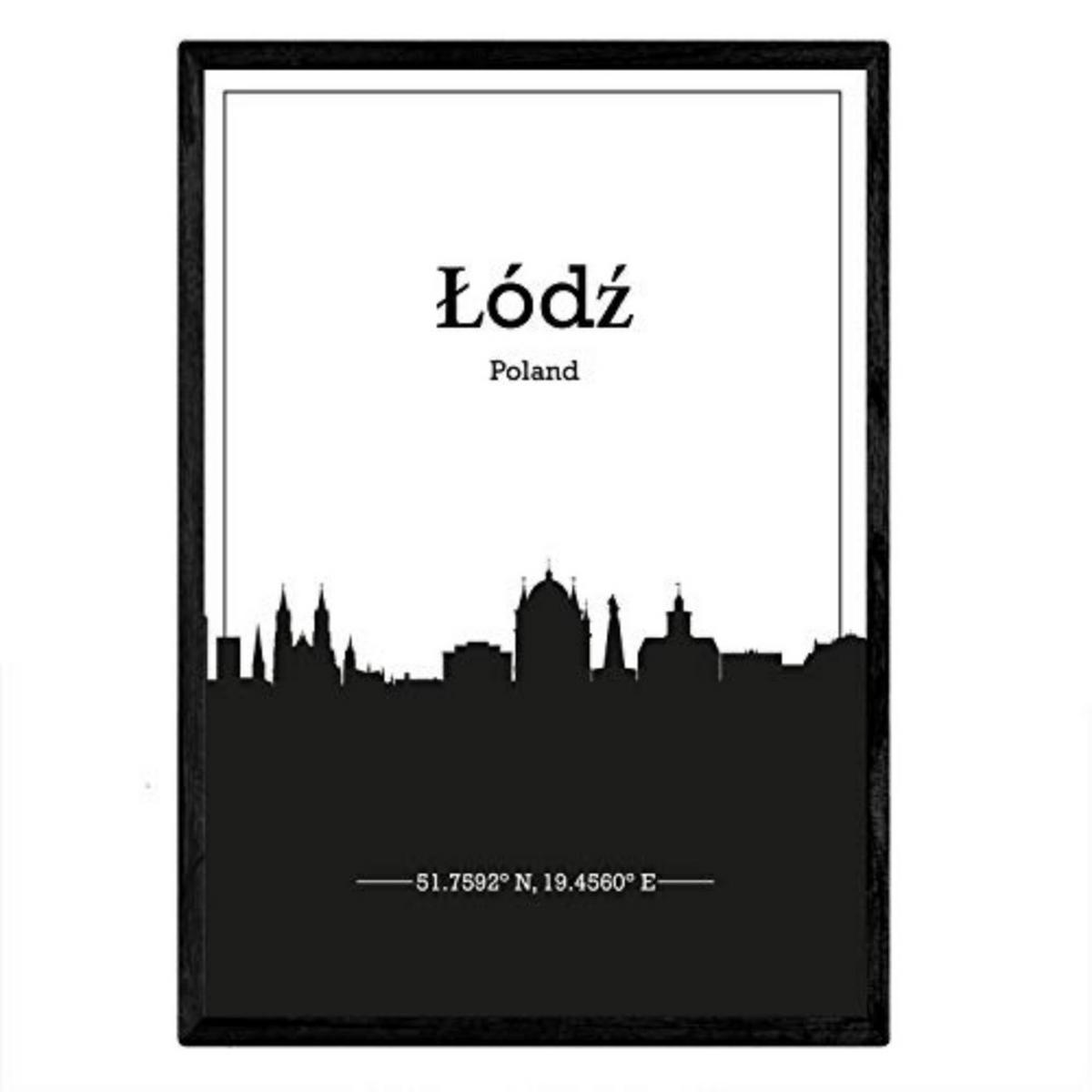 POSTER Lodz Skyline A4 Rahmenlos - Klar, Papier (29.7/5/21cm) - Nacnic