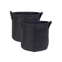 PFLANZSACK Vliesstoff 25/22 cm (2-tlg. Set) - Schwarz, Textil (22cm) - Intirilife