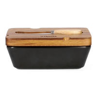 BUTTERDOSE Mooka schwarz 11/16 cm - Schwarz, Keramik (11/5/16cm) - Homla