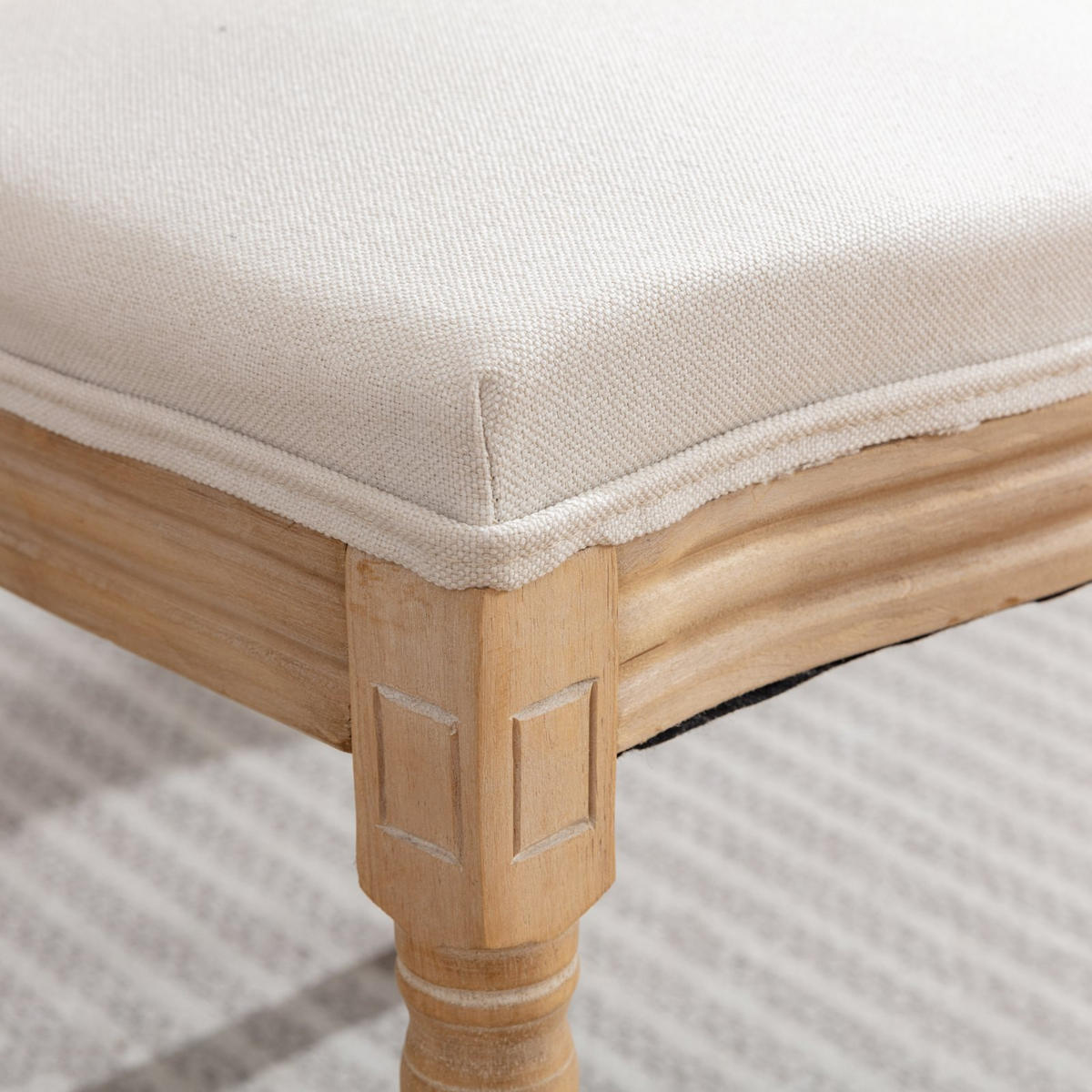 ESSZIMMERSTUHL 2er-Set mit Leinenbezug und Holzrahmen, Beige - Beige, Textil (59.5/95/49cm)
