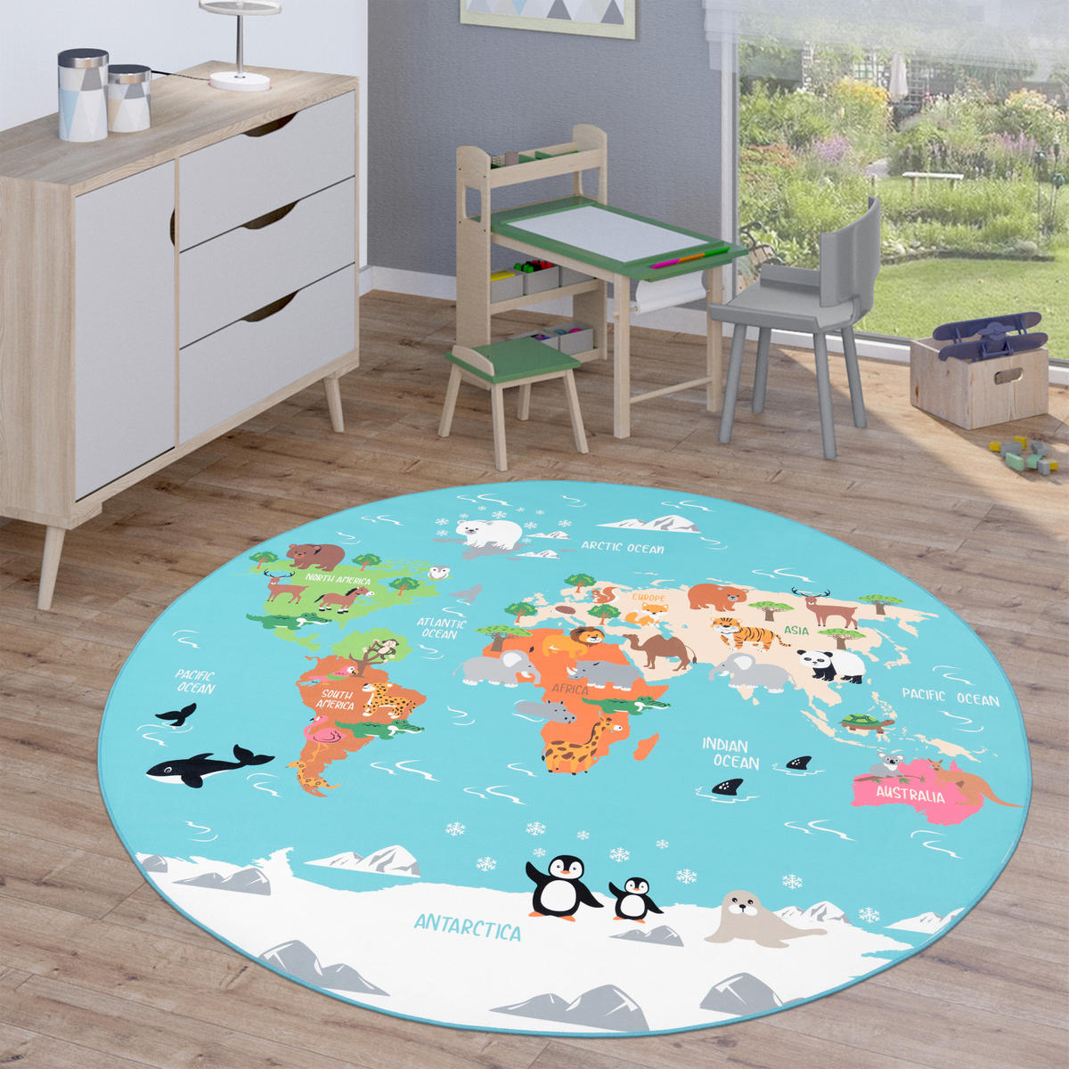 KINDERTEPPICH 200/200 cm Bino 564 - Türkis, Textil (200/200cm) - Paco Home