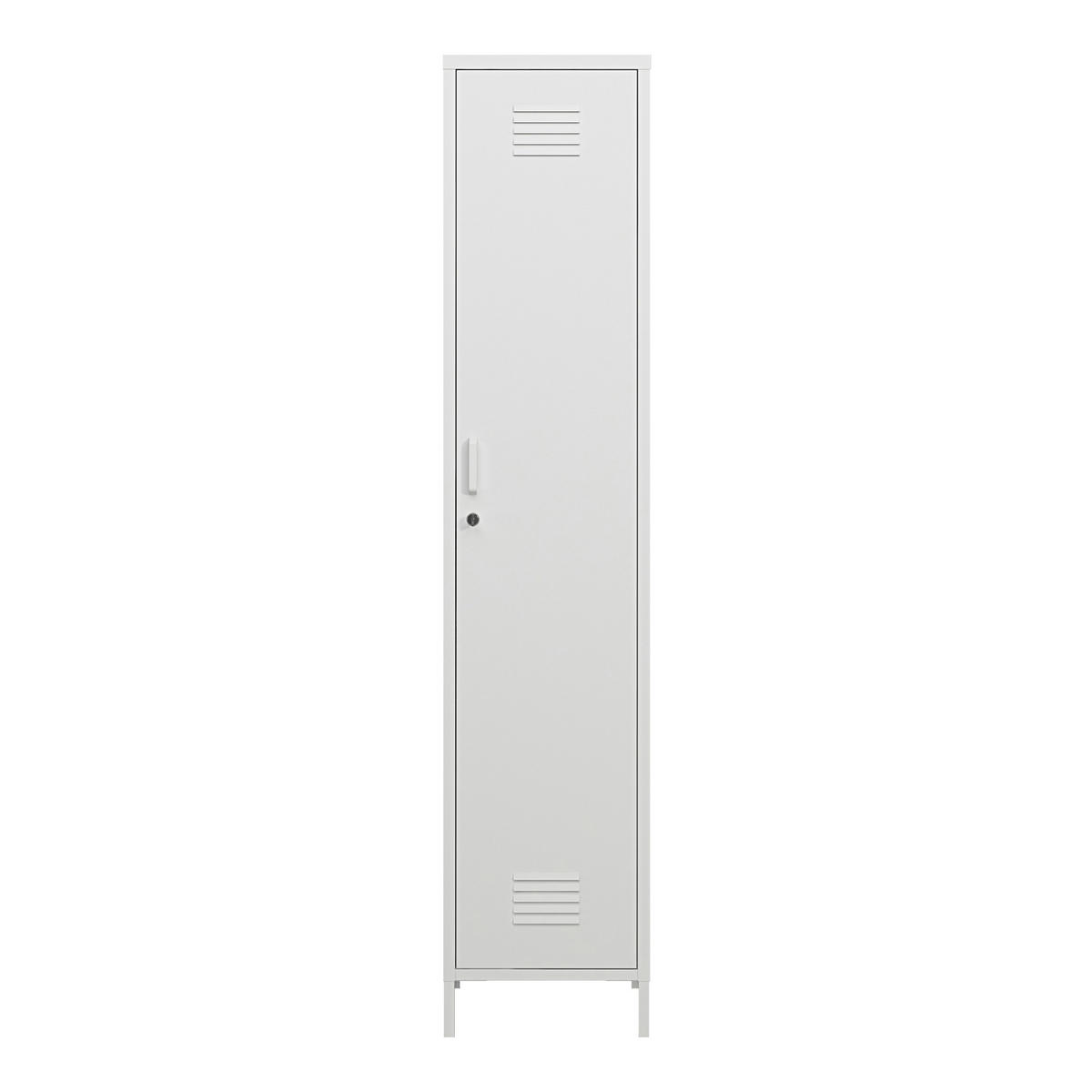KLEIDERSCHRANK Seinäjoki - Weiß, Metall (38/180/38cm) - [en.casa]