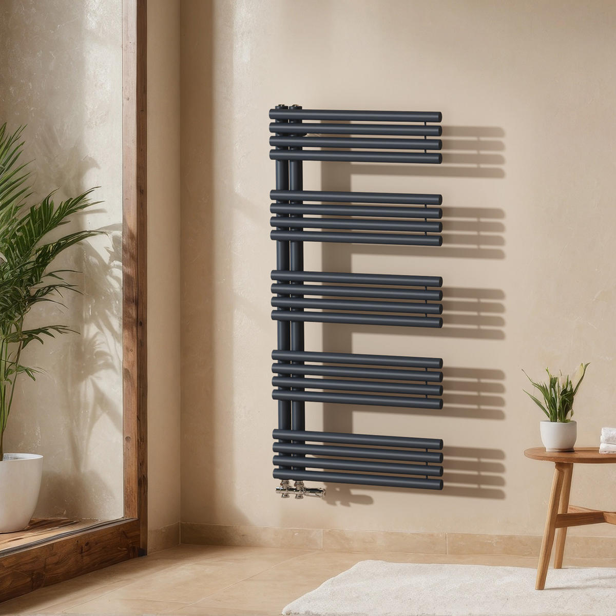 HEIZKÖRPER wasserführend Anthrazit 126,5/60/7,8 cm - Anthrazit, Metall (60/126.5/5.9cm) - EMKE