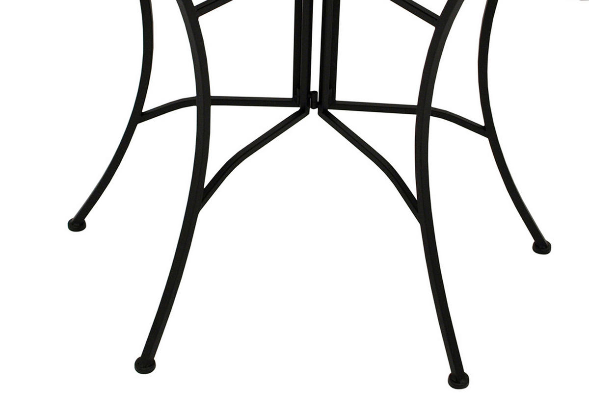WANDTISCH Derby - rechteckiger Mosaiktisch in grau/weiss, Gestell aus schwarz pulverbeschichtetem Eisen. - Schwarz, Metall (45/90/75cm) - TPFGarden