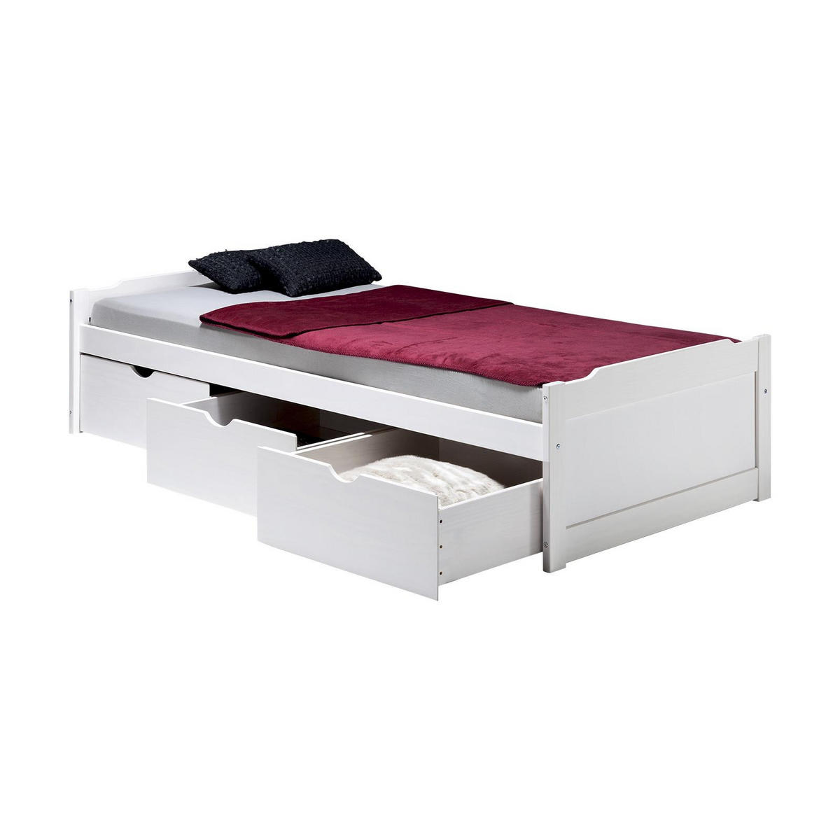 FUNKTIONSBETT MIA 90X200 CM - Weiß, Holz (99/46/205cm) - IDIMEX