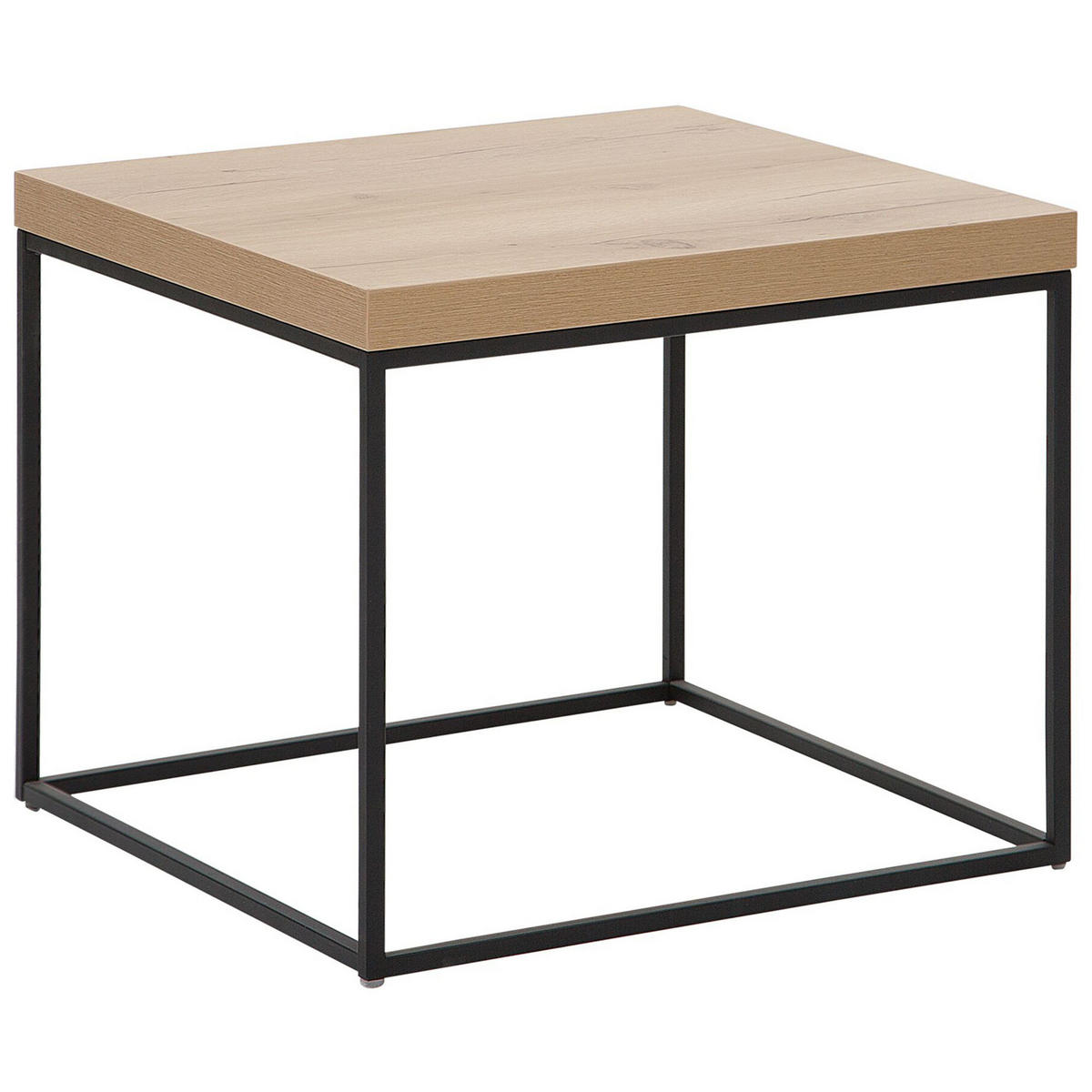 BEISTELLTISCH heller Holzfarbton/schwarz 60/60/50 cm Delano - Hellbraun/Schwarz, Holzwerkstoff (60/60/50cm) - Beliani